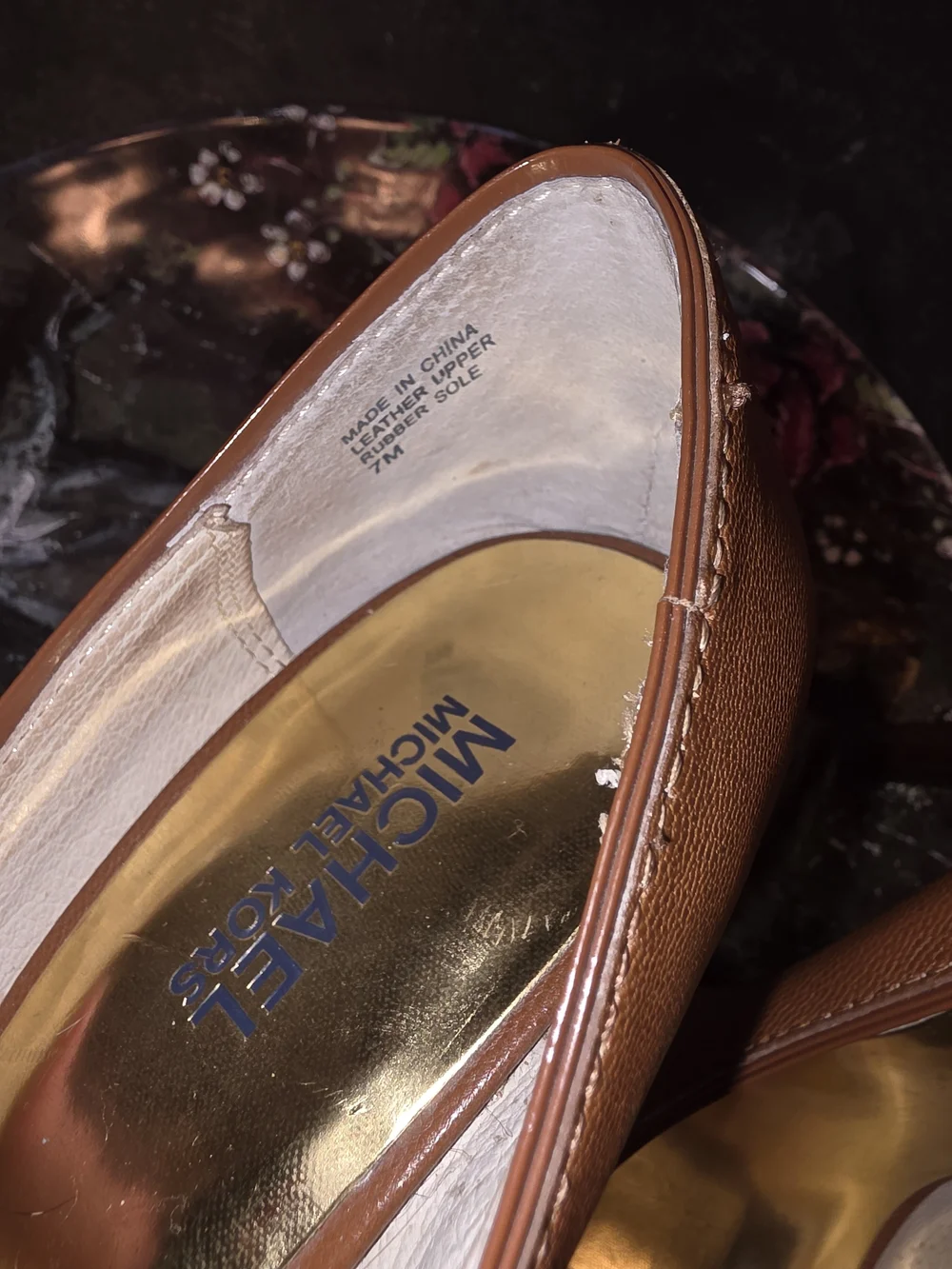 MICHAEL KORS Women's Brown Leather Peep-Toe Heels